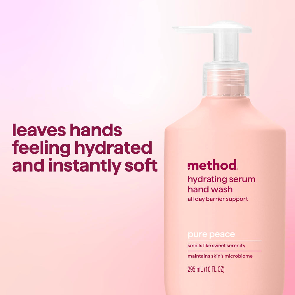 Method Jabón de Manos, ingredientes como jojoba, cuidado nutritivo para piel sensible.