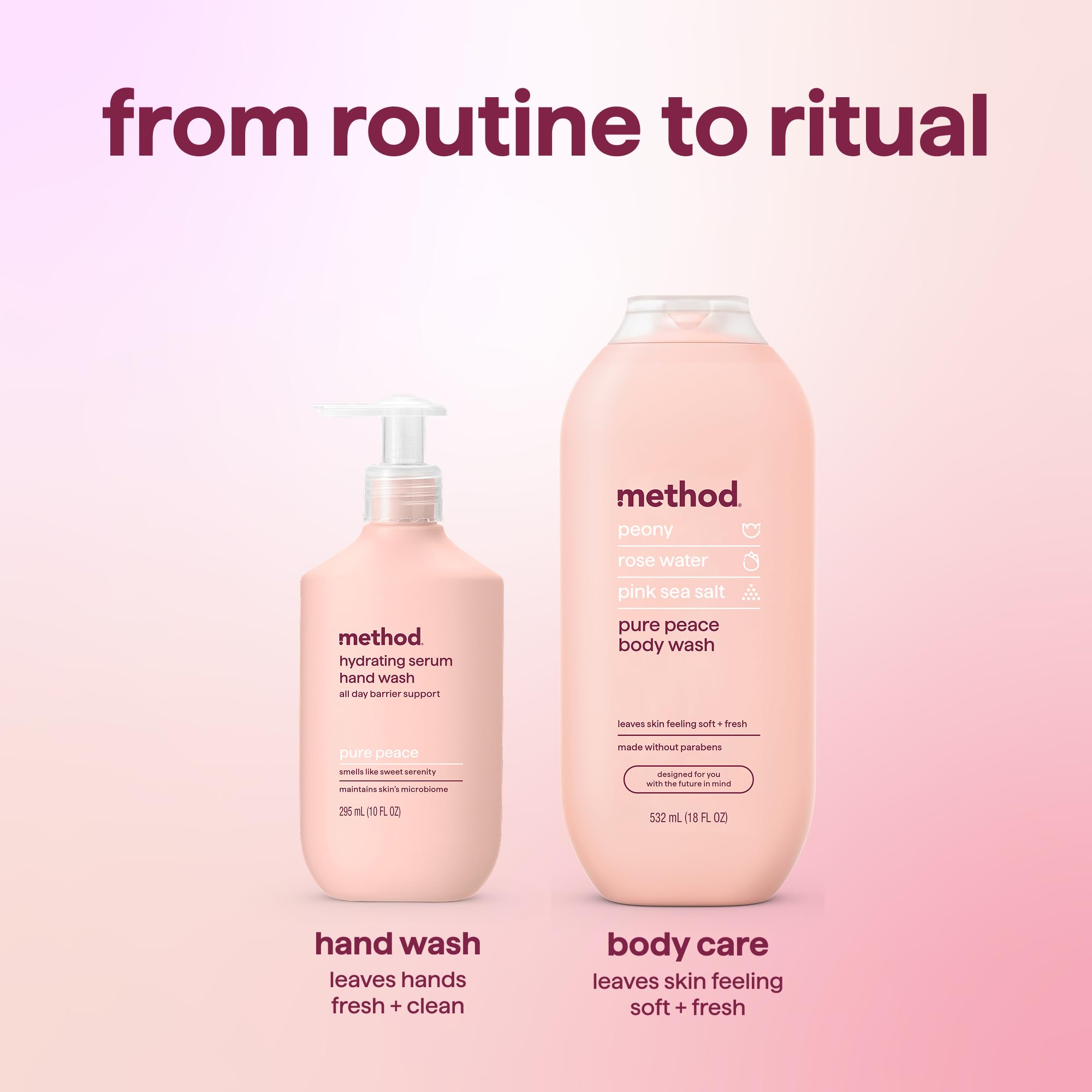 Method Jabón de Manos, limpieza suave con pH equilibrado, piel cómoda.