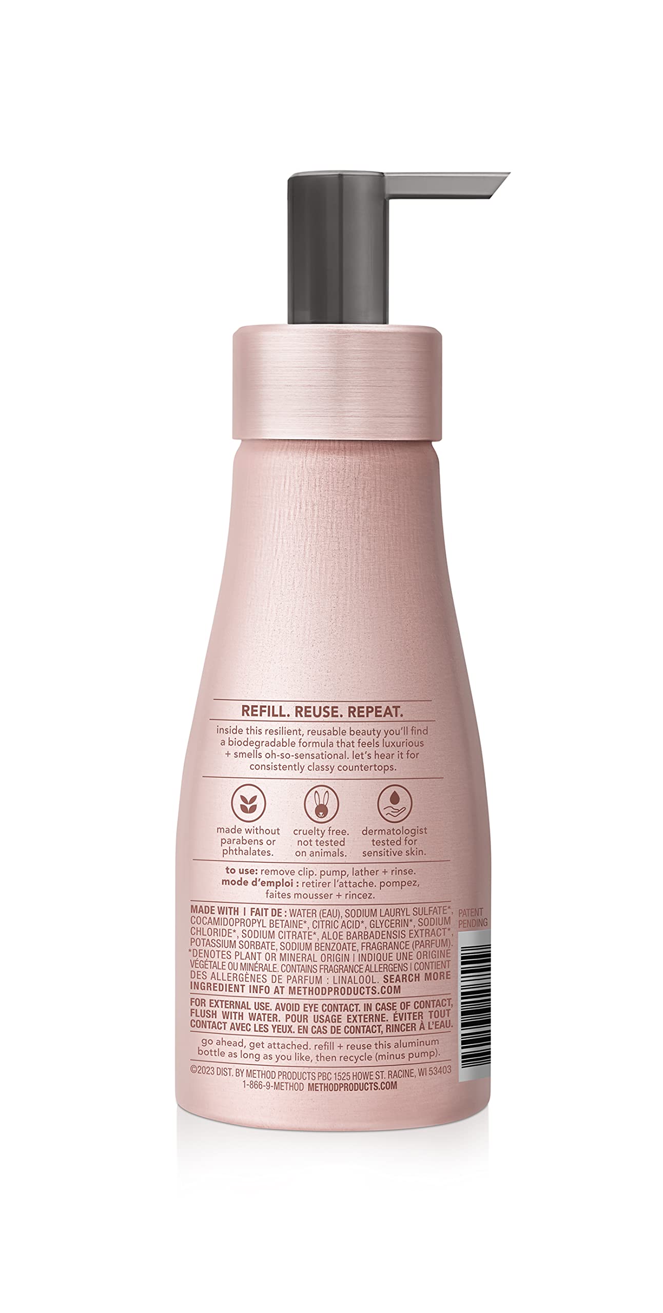 Método Premium Botellas de aluminio rosa reutilizables para rellenar