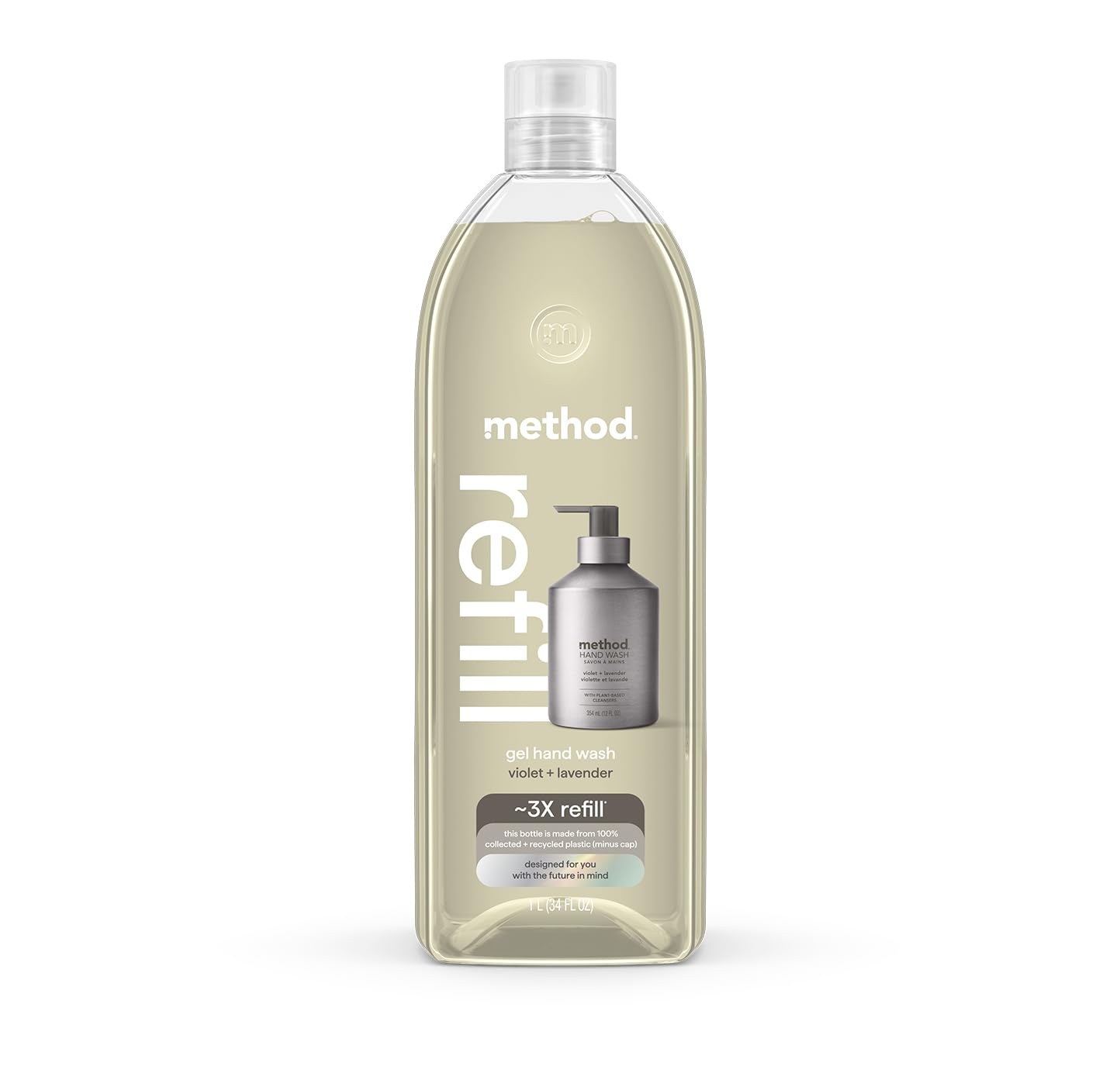Method premium gel de manos recarga, botella 34 oz, cómodo para rellenar y reducir residuos