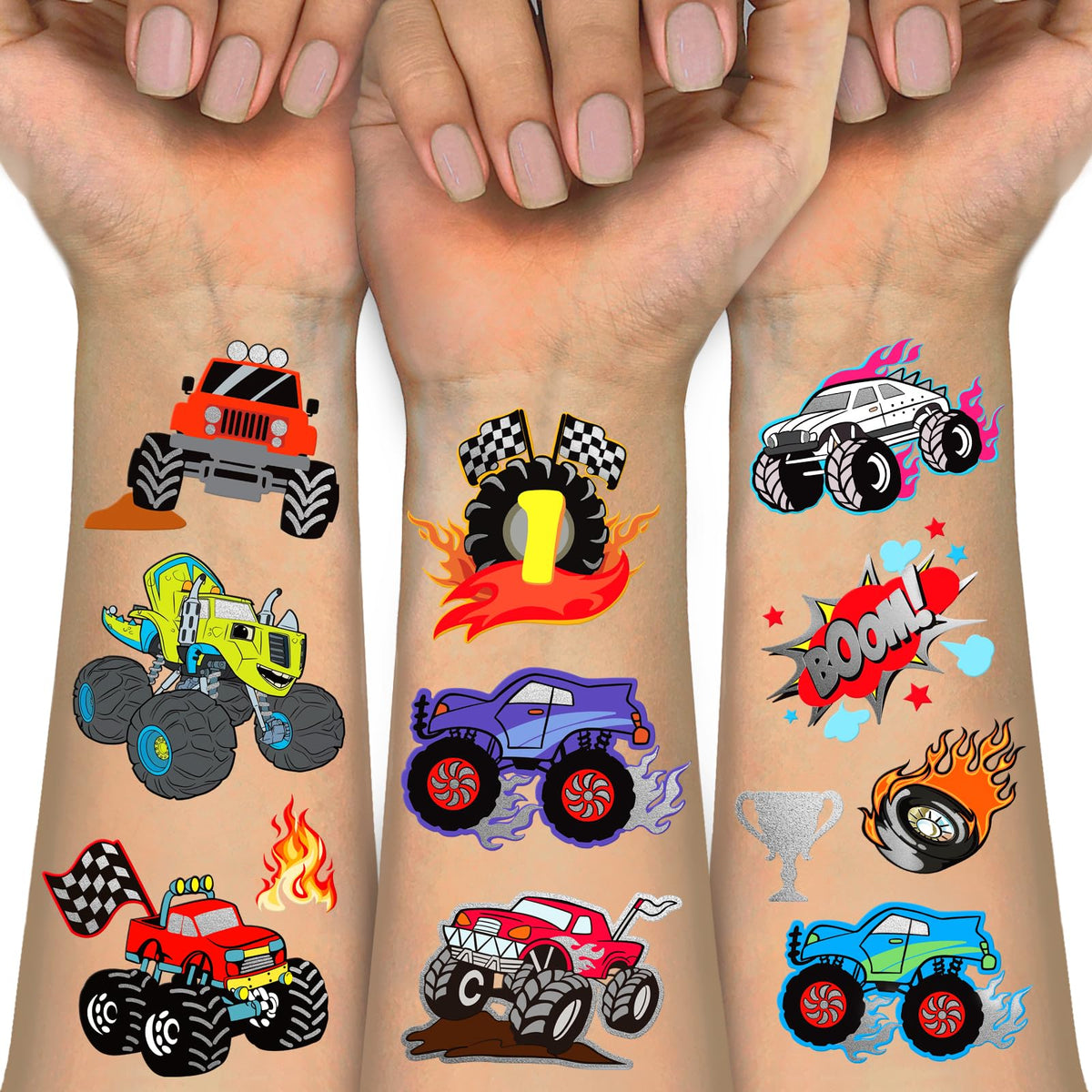 Metuu tatuajes temporales de camión metálico ideales para fiestas infantiles