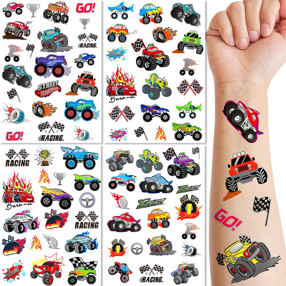 Metuu tatuajes temporales de monstruo camión para juegos de carreras