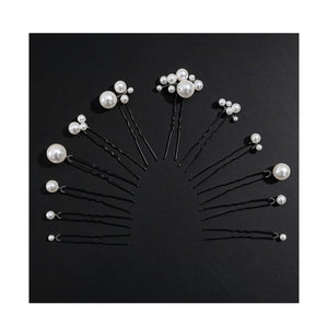 MHKLCD horquillas de perlas para novia, conjunto de 12 piezas, estilo elegante para el peinado.