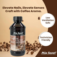 Vierte el monómero para una sesión con aroma a café.