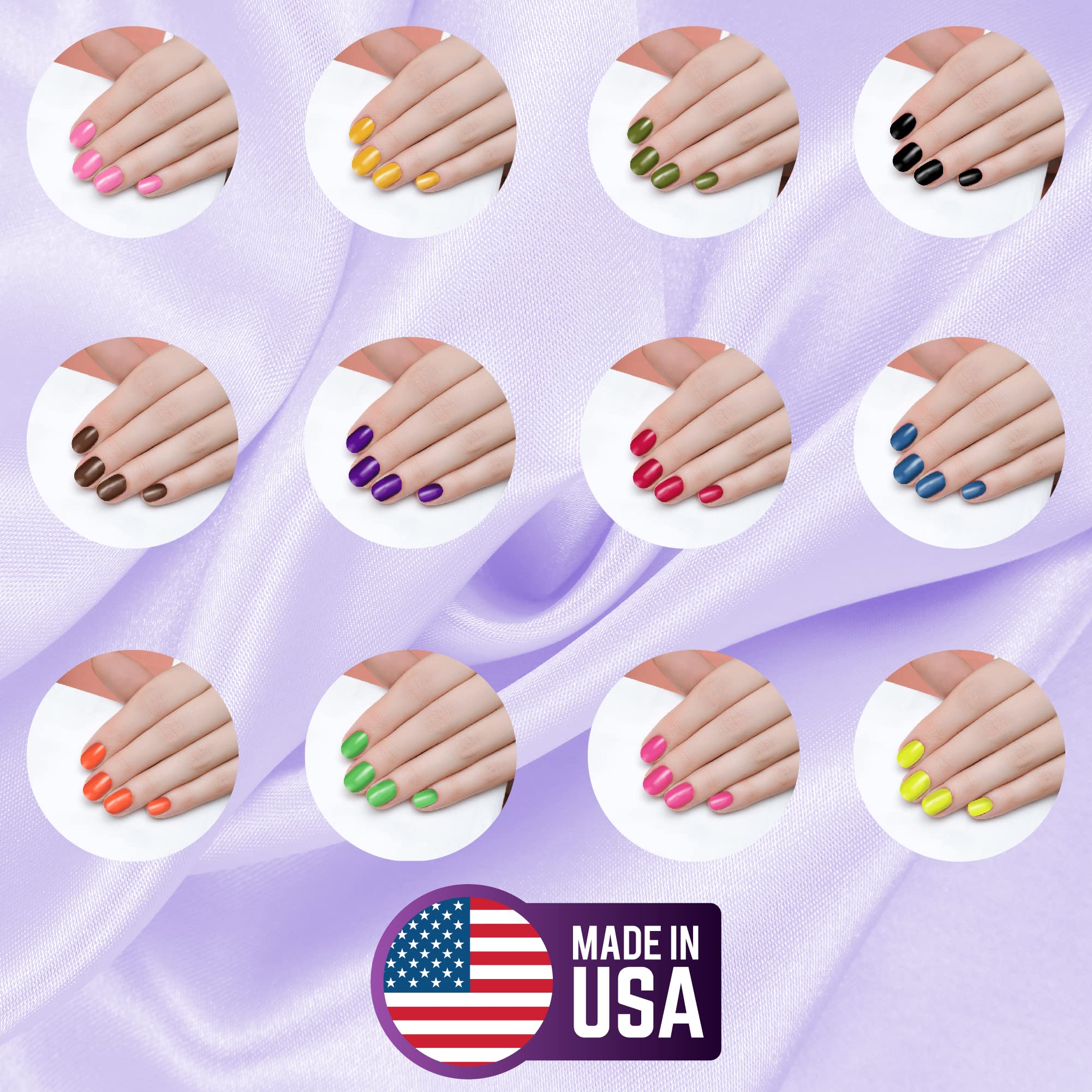 Aplicación de uñas con tonos Frutales Mia Secret, ejemplo de acabado.