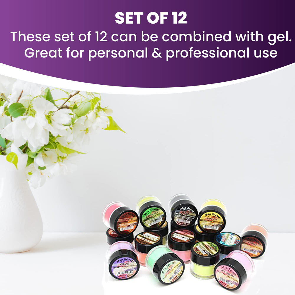 Conjunto de 12 tonos coloridos Mia Secret, ideal para diseños creativos.
