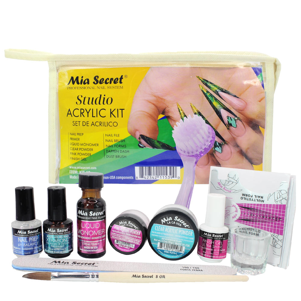 Mia Secret Kit Acrílico de Estudio, presentación para iniciar proyectos de uñas