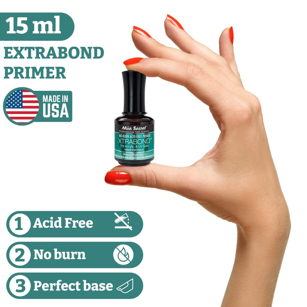 Mejora de adherencia con Mia Secret para acrílico, gel y esmalte.