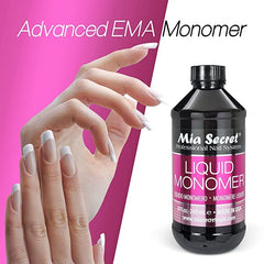 Mia Secret monómero líquido 4 oz facilita mezcla suave para resultados consistentes en uñas.