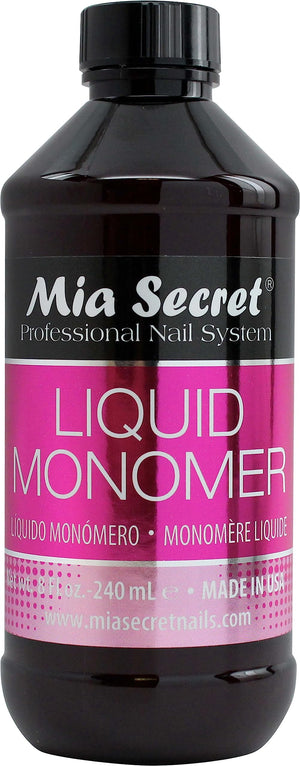 Mia Secret monómero líquido 8 oz en botella para uñas acrílicas profesionales