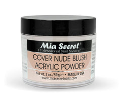 Polvo acrílico Mia Secret en tono rosado beige para uñas, acabado natural y duradero.