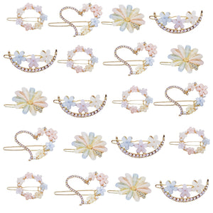 Clip MIAO JIN con cristal en flor para look elegante diario