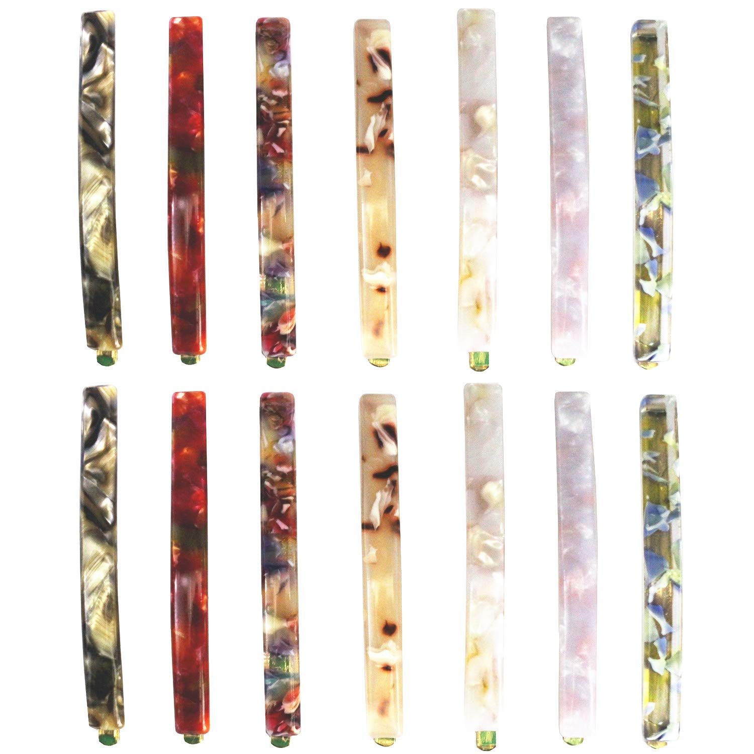 MIAO JIN horquillas acetato geométricas para todo tipo de cabello.