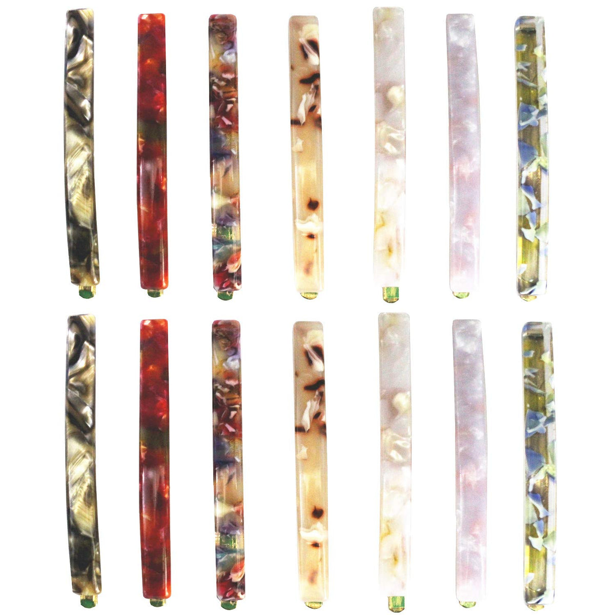 MIAO JIN horquillas acetato geométricas para todo tipo de cabello.