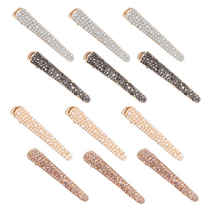 Pinza MIAO JIN alligator con cristales de strass y perlas para peinado elegante.