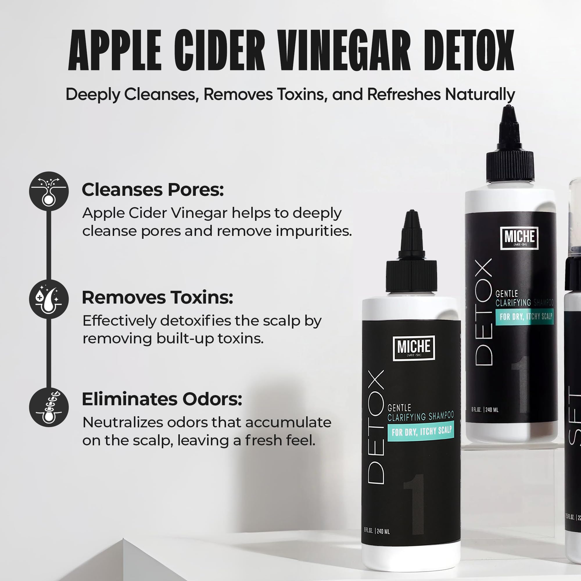 Miche Beauty Detox Shampoo: cabello rizado definido y sin frizz.
