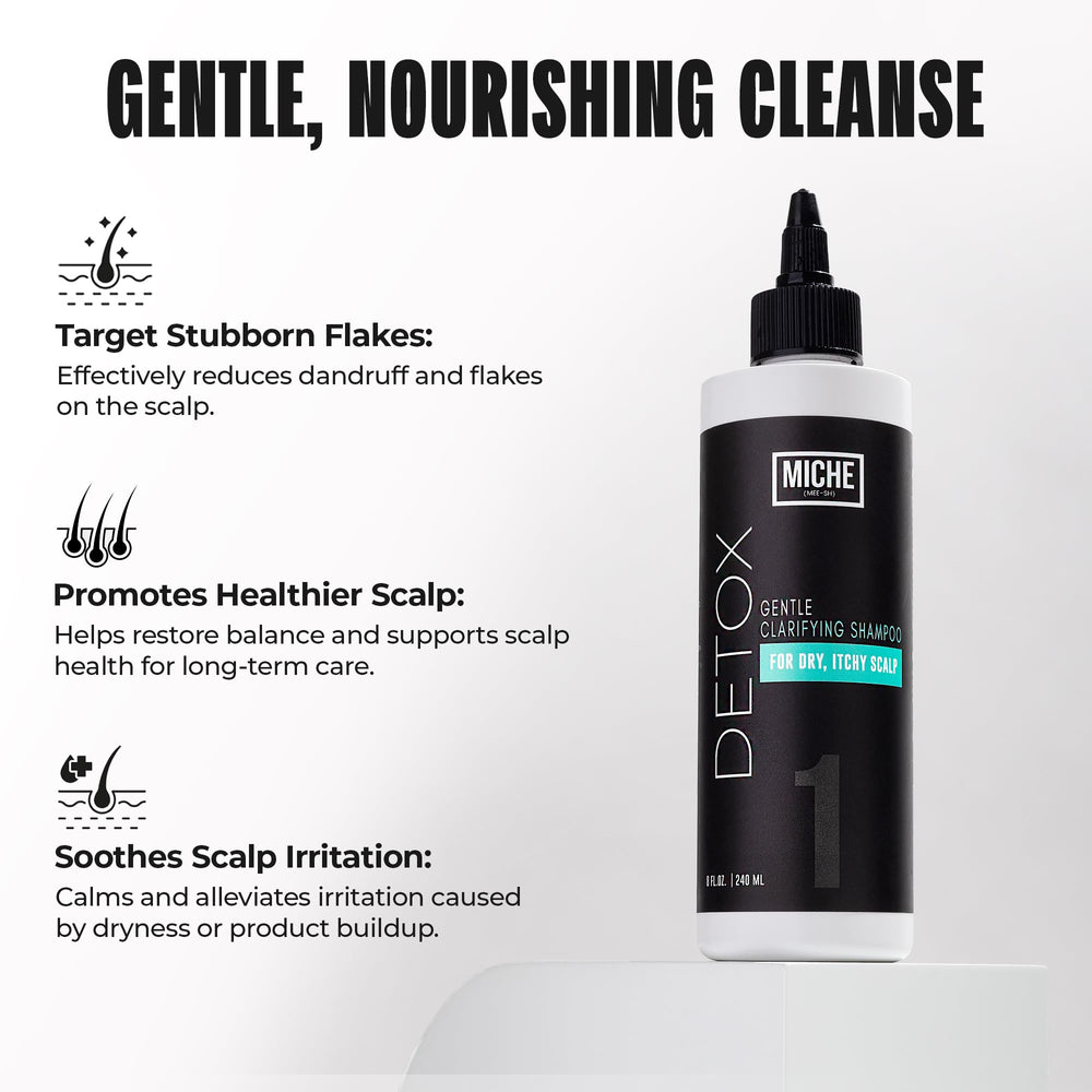 Miche Beauty Detox Shampoo: envase frontal, presentación elegante para tu baño.