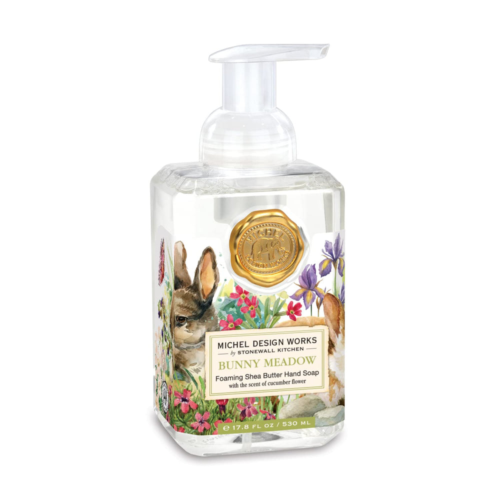Michel Design Works Bunny Meadow frasco con dispensador elegante, ideal para estante decorativo y uso diario