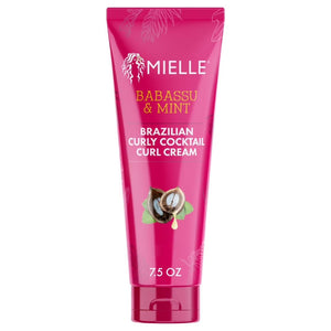 Crema Mielle Organics Babassu-Mint en frasco para rizos, definición suave.