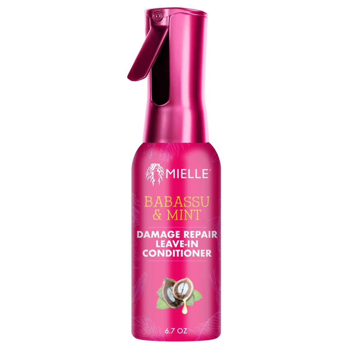 Acondicionador Mielle Organics Babassu y Menta en botella para cabello suave.