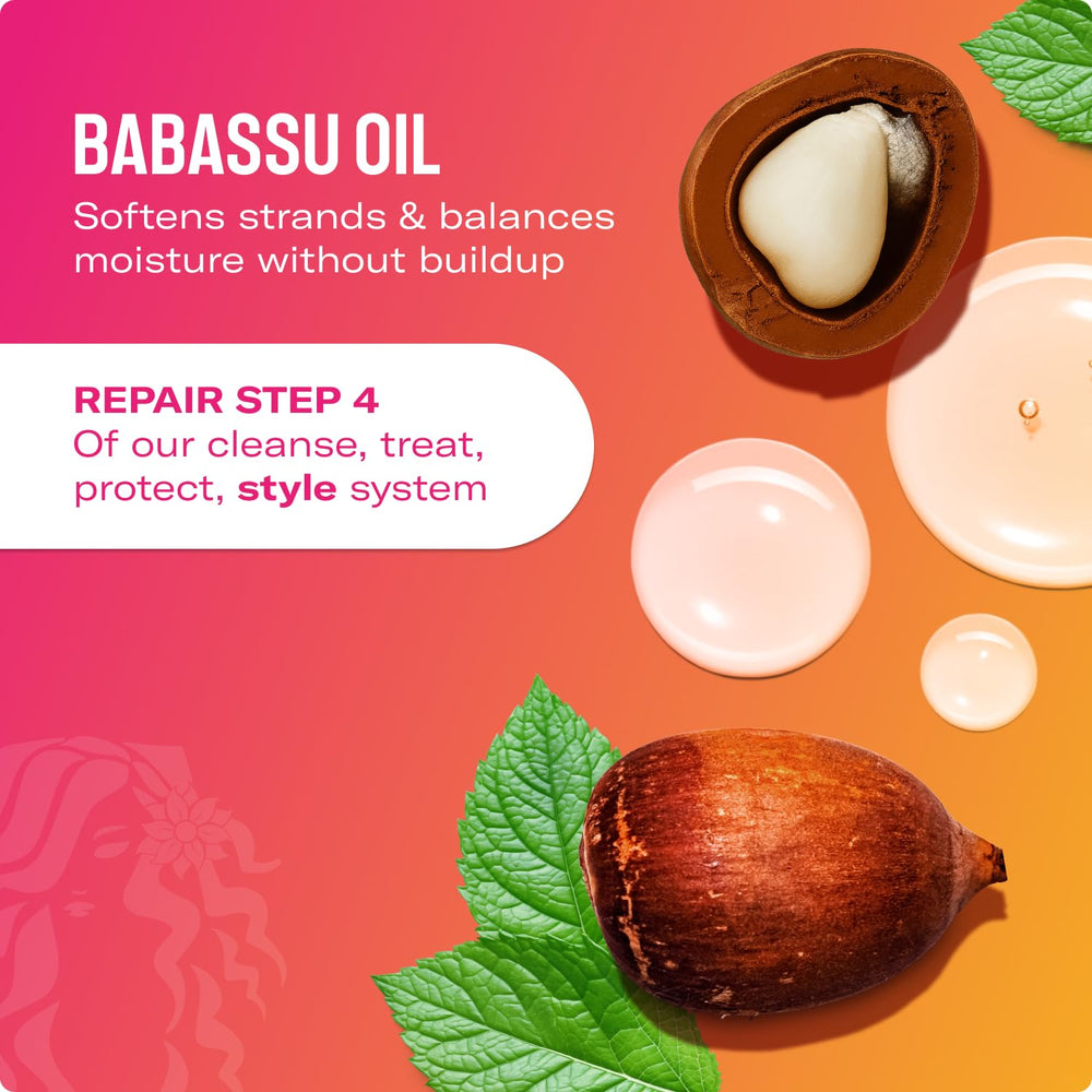 Desenredo fácil con Mielle Organics Babassu y Menta para cabello suave.