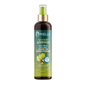 Mielle Organics Avocado y Tamanu aerosol en botella, facilita el desenredo y controla el frizz