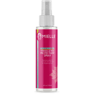 Mielle Organics Mongongo Oil: botella del protector térmico para peinar con calor.