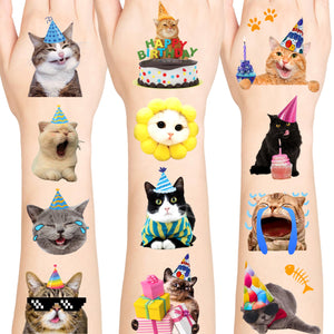 MIIVOYAGE tatuajes de gatos, 96 piezas, ideales para recompensas en clase.