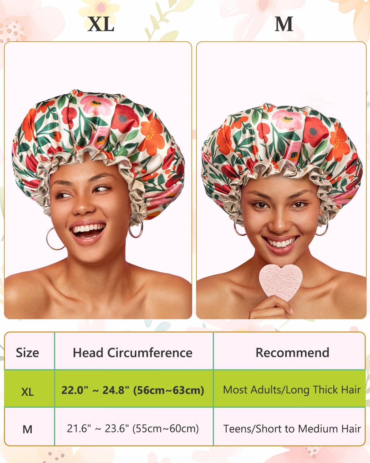 Gorro mikimini resistente al agua con doble capa interior mantiene el cabello protegido