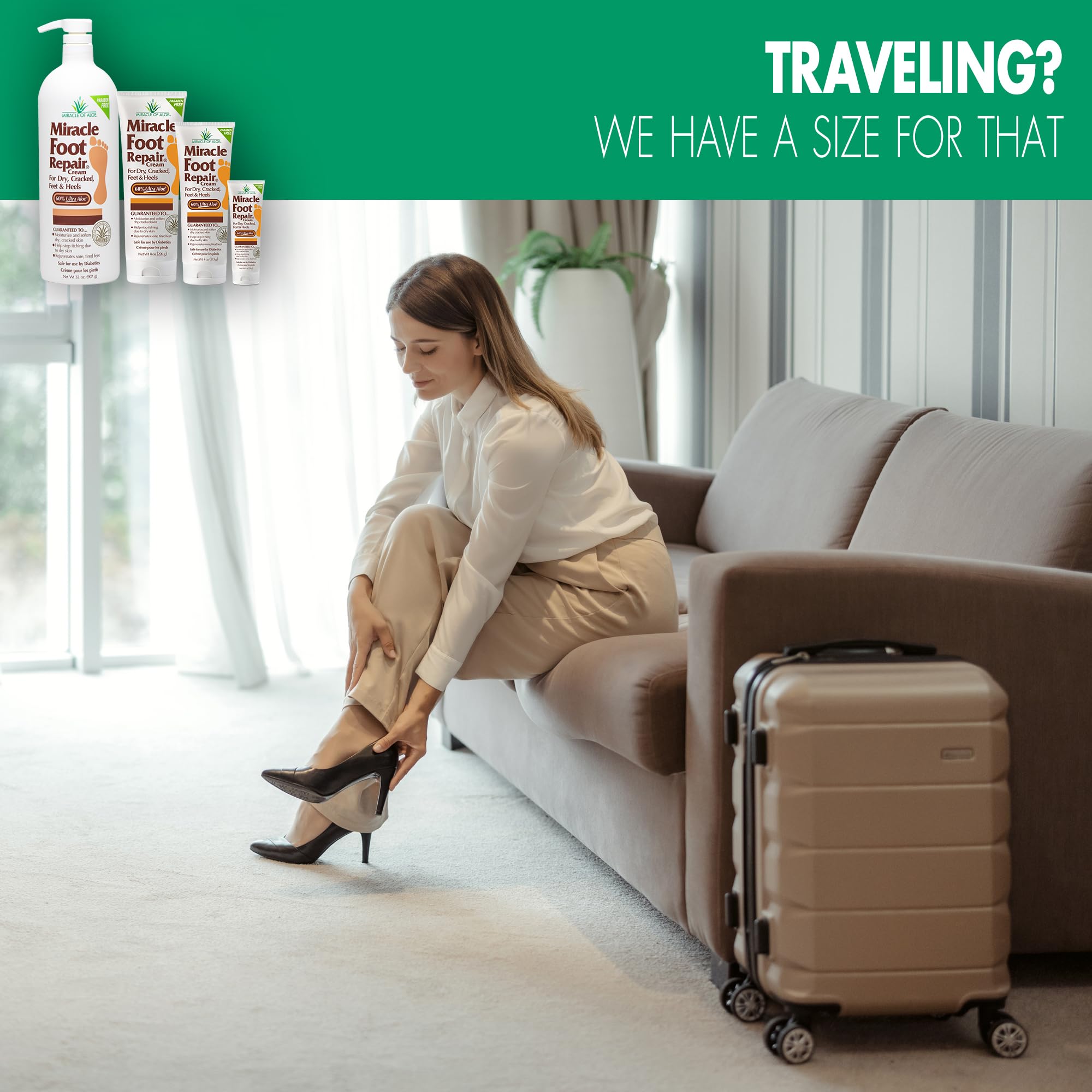 Milagro de Aloe uso diario para piel de los pies más suave y protegida.