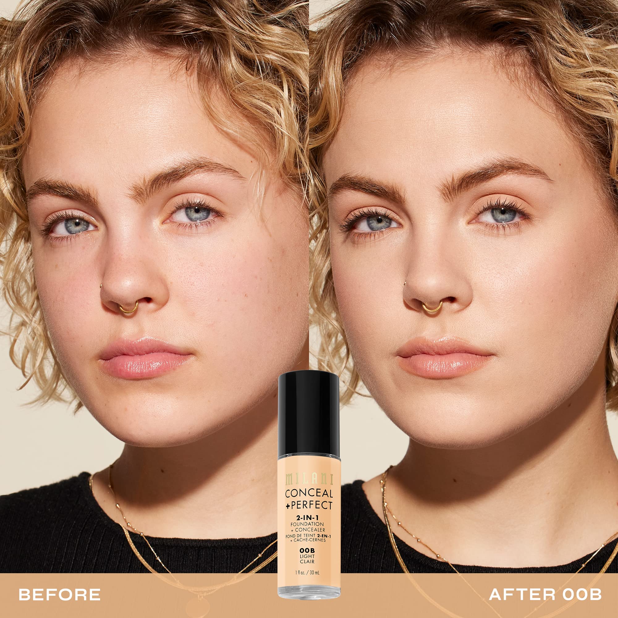 Milani Conceal + Perfect textura cremosa para cubrir ojeras con suavidad.