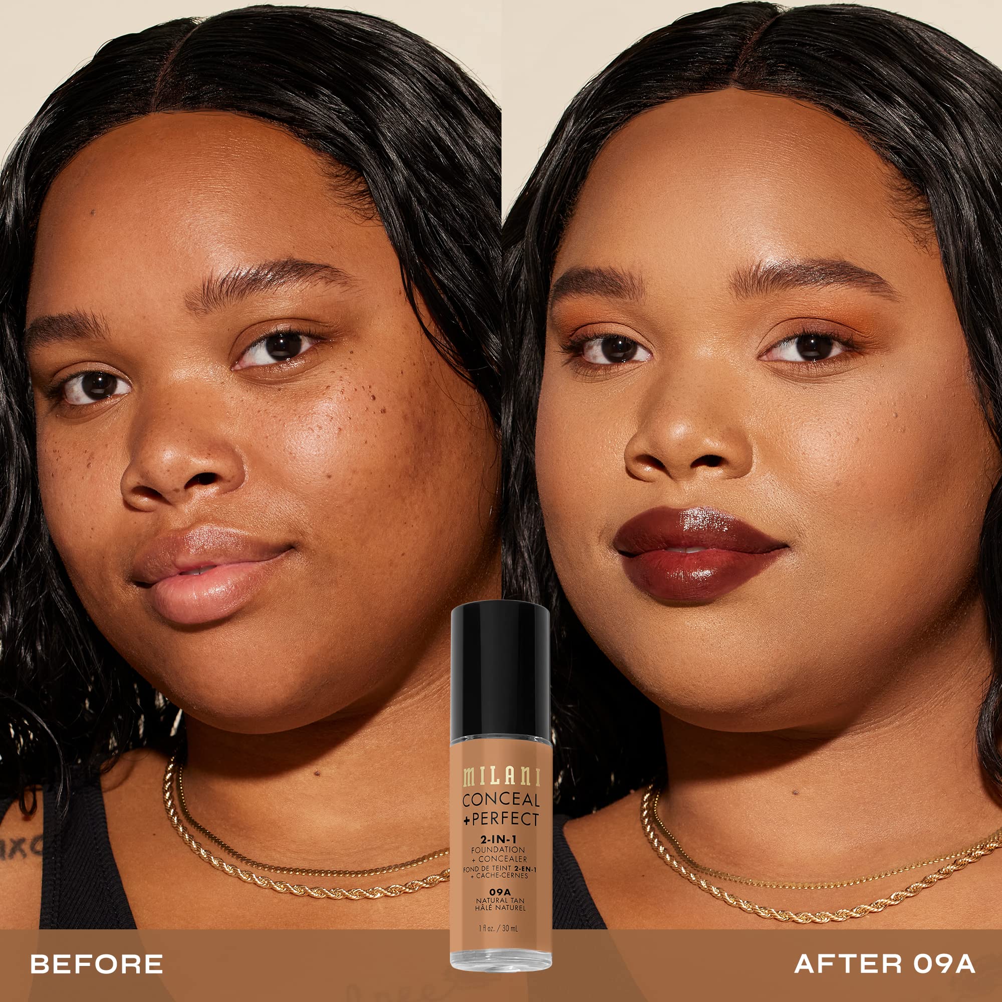Milani Conceal + Perfect corrige ojeras y rojeces para un rostro más despierto.