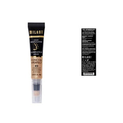 Milani Conceal + Perfect Iluminador Líquido Stardust con aplicador de cojín para un acabado suave.