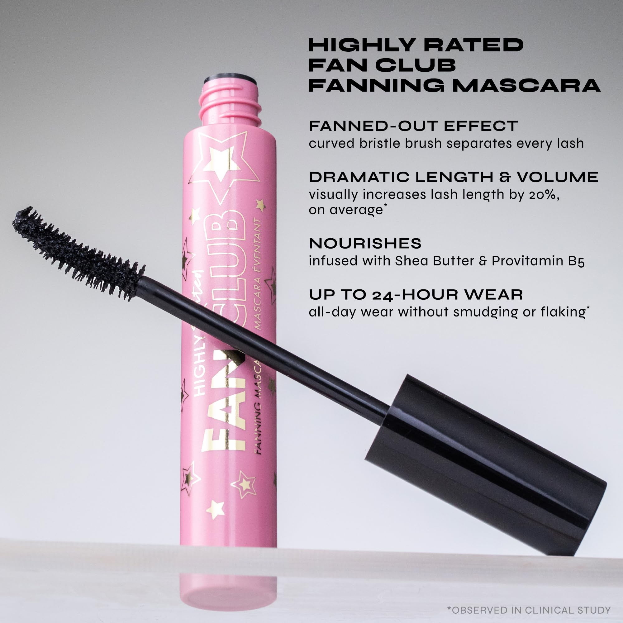 Milani Fan Club Mascara: fórmula vegana y libre de crueldad para uso diario.