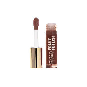 Milani Fruit Fetish Aceite Labial muestra aplicador suave para hidratación inmediata.