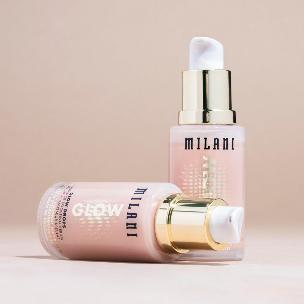 Milani Glow Drops base hidratante sin brillo para maquillaje fresco.