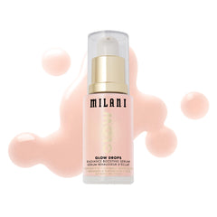 Milani Glow Drops en frasco, iluminación suave para la piel.