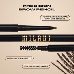 Milani Precision Brow Pencil Ebony, a prueba de manchas y agua para todo el día