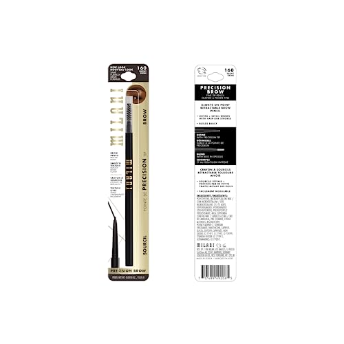 Milani Precision Brow Pencil Ebony, trazo natural tipo pelo para cejas suaves