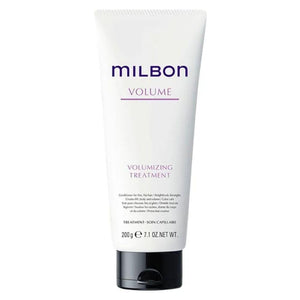 Milbon acondicionador voluminizador, botella, aporta volumen ligero al cabello fino.