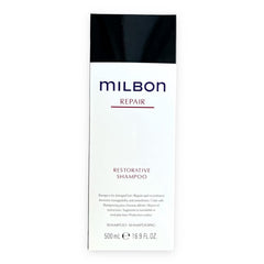 Milbon Shampoo Restaurador Pack Grande, botella visible para uso diario suave.