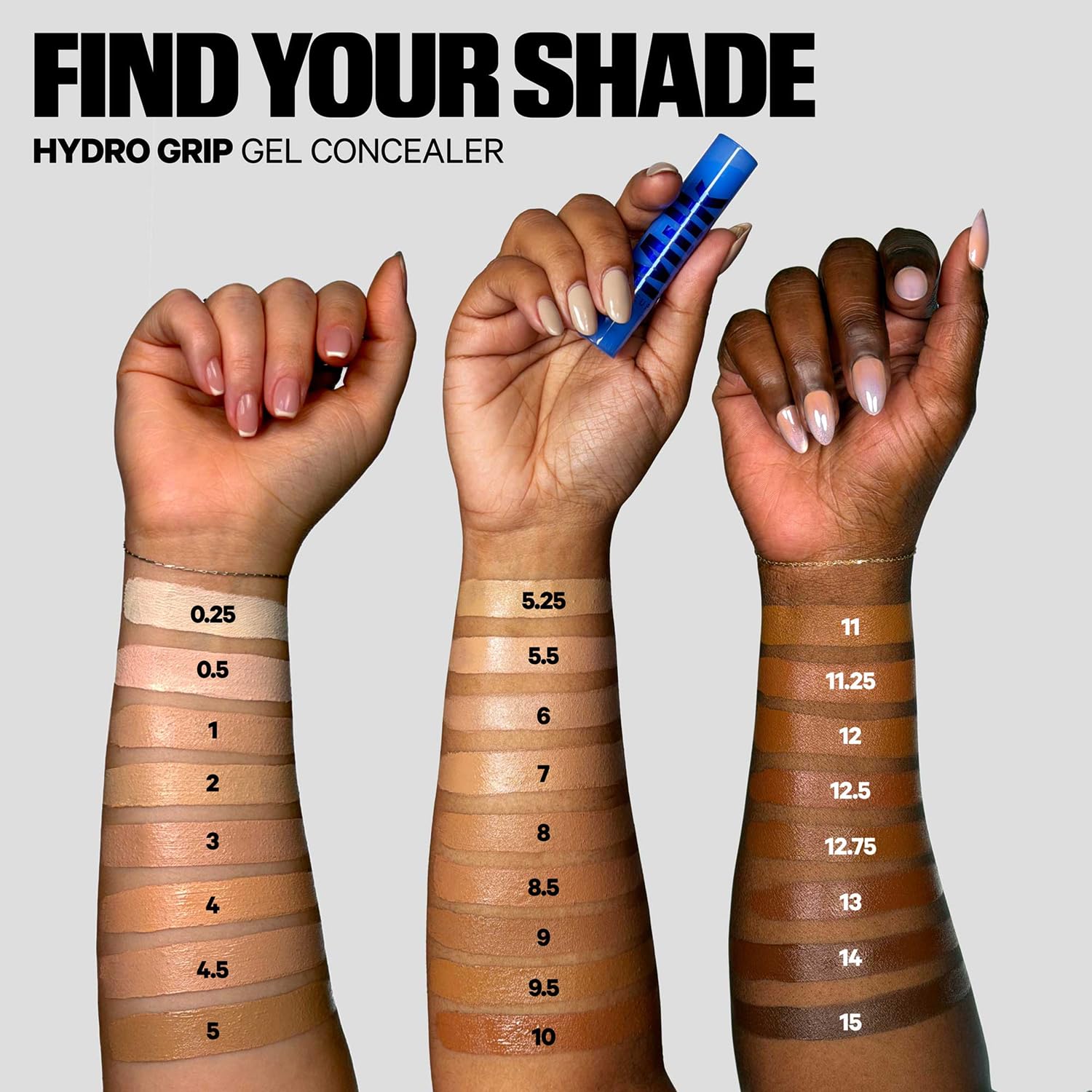 Milk Makeup Hydro Grip Gel Concealer aplicación bajo ojos para neutralizar ojeras.