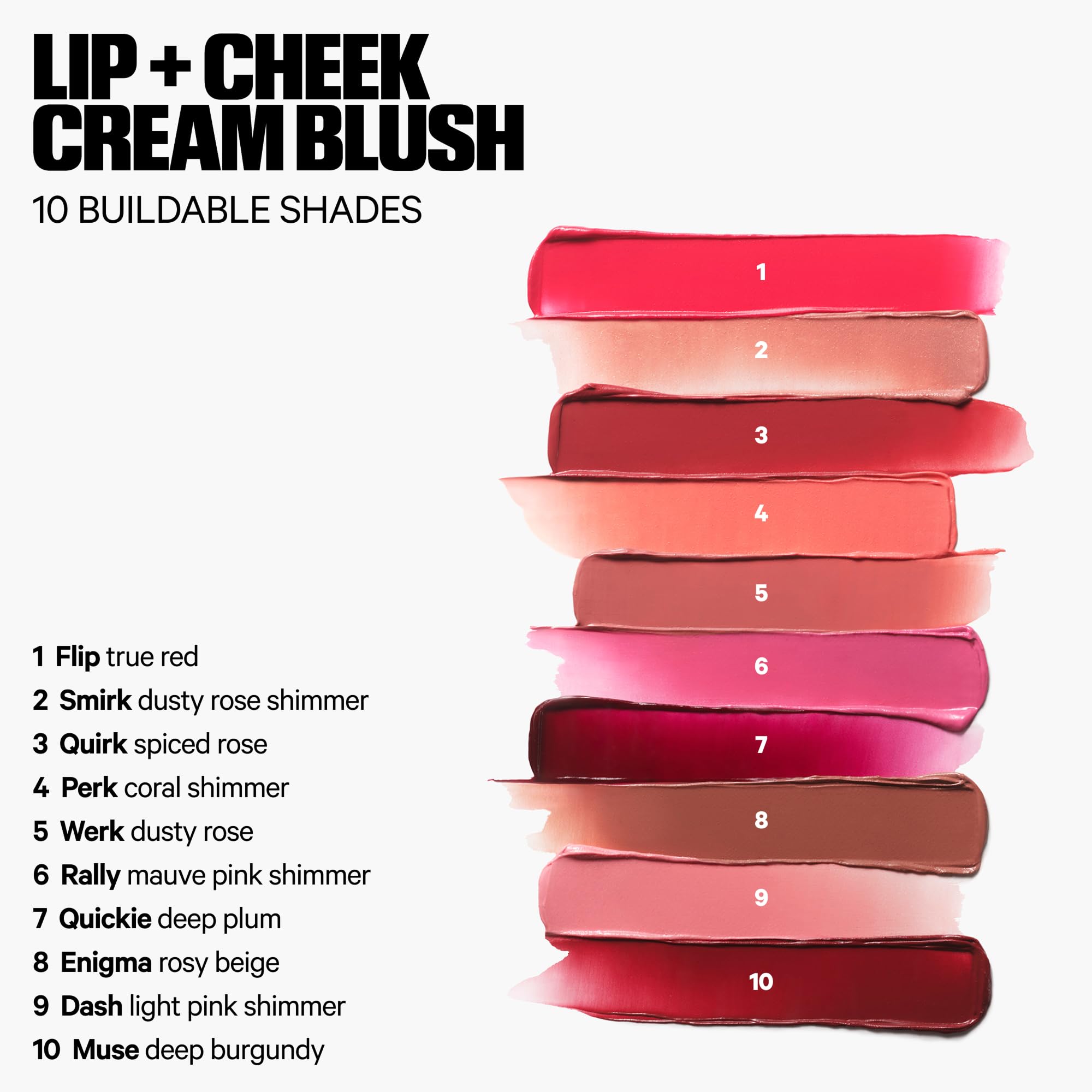 Look monocromático con Lip + Cheek Stick para labios y mejillas.