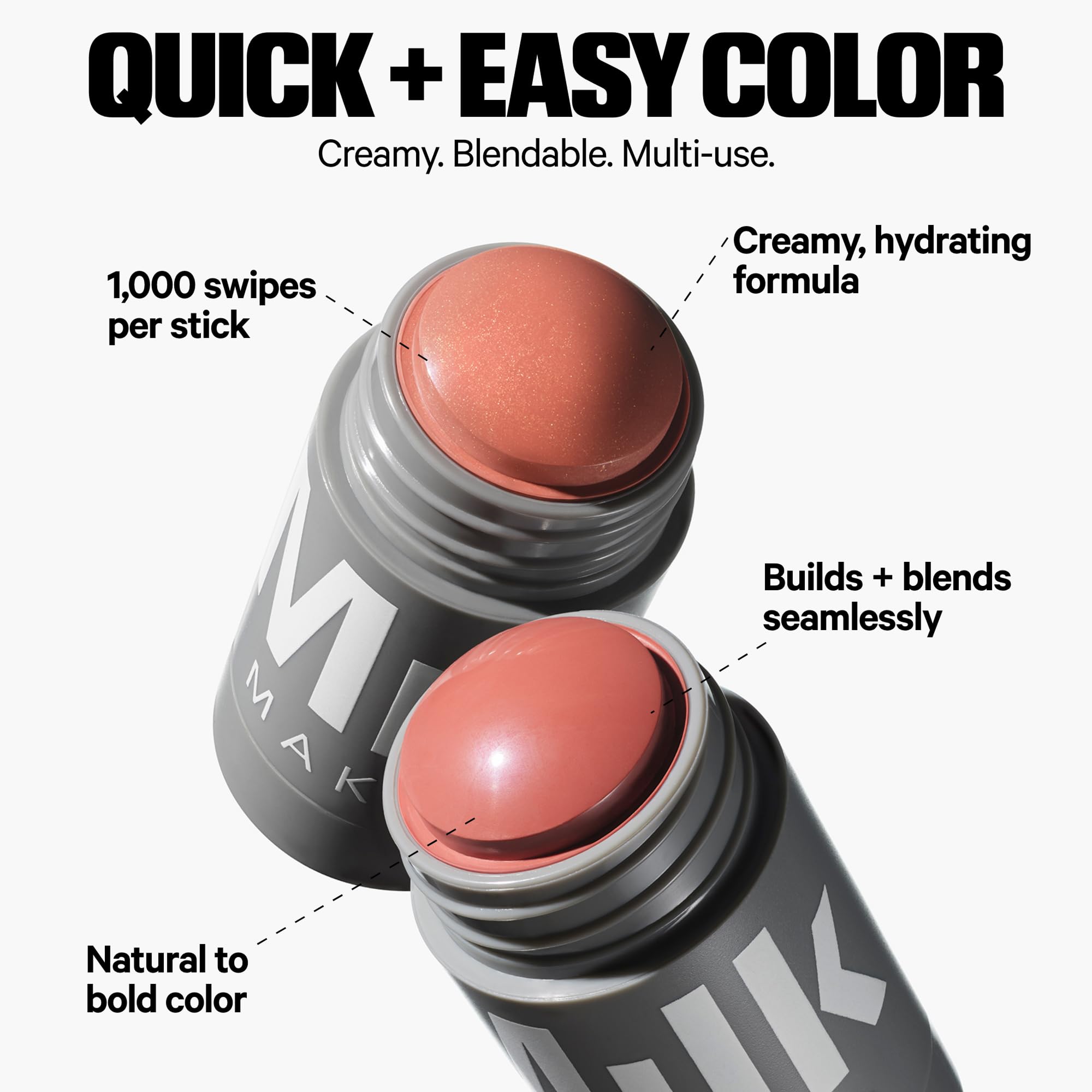 Textura cremosa de Lip + Cheek Stick que se desliza con facilidad.