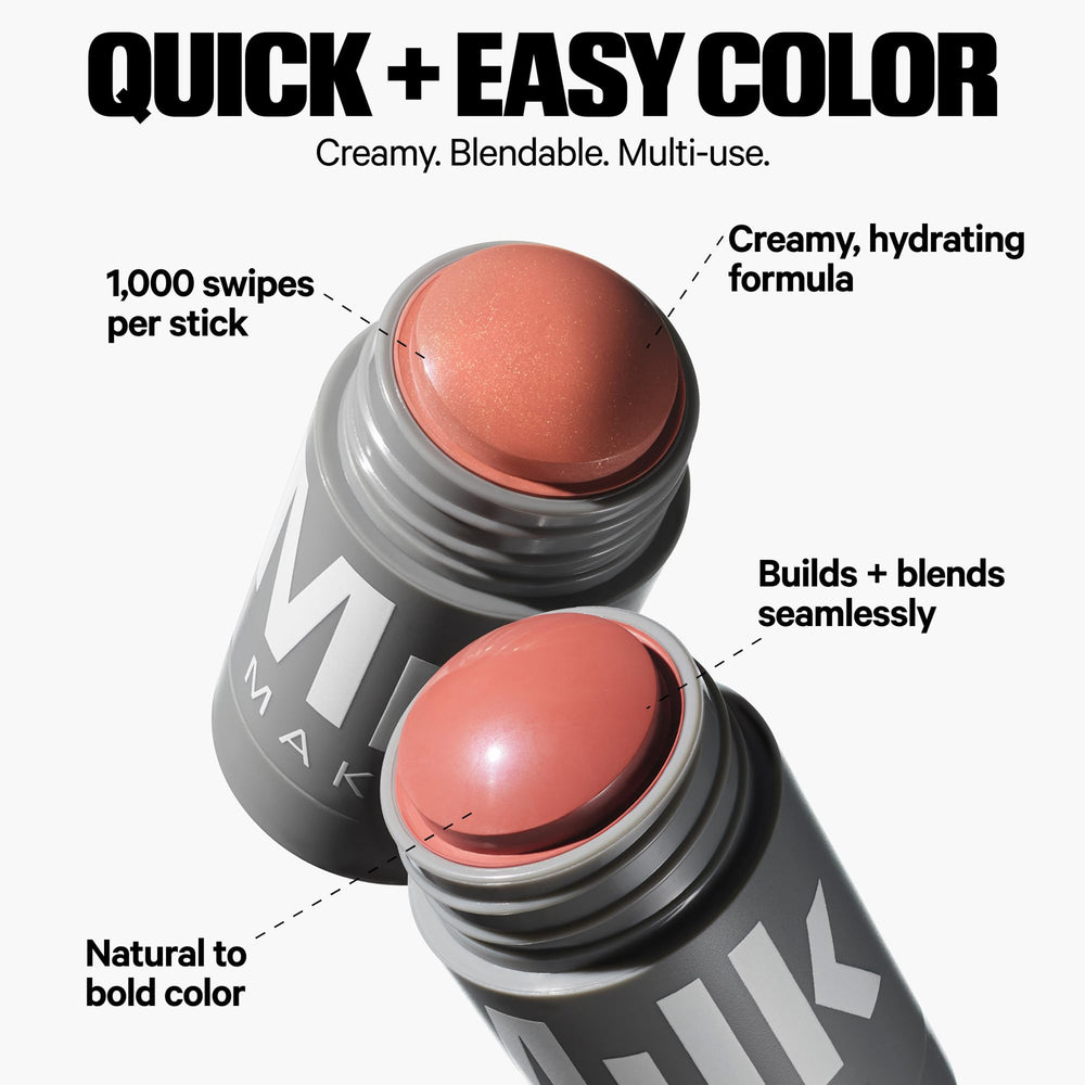 Textura cremosa de Lip + Cheek Stick que se desliza con facilidad.