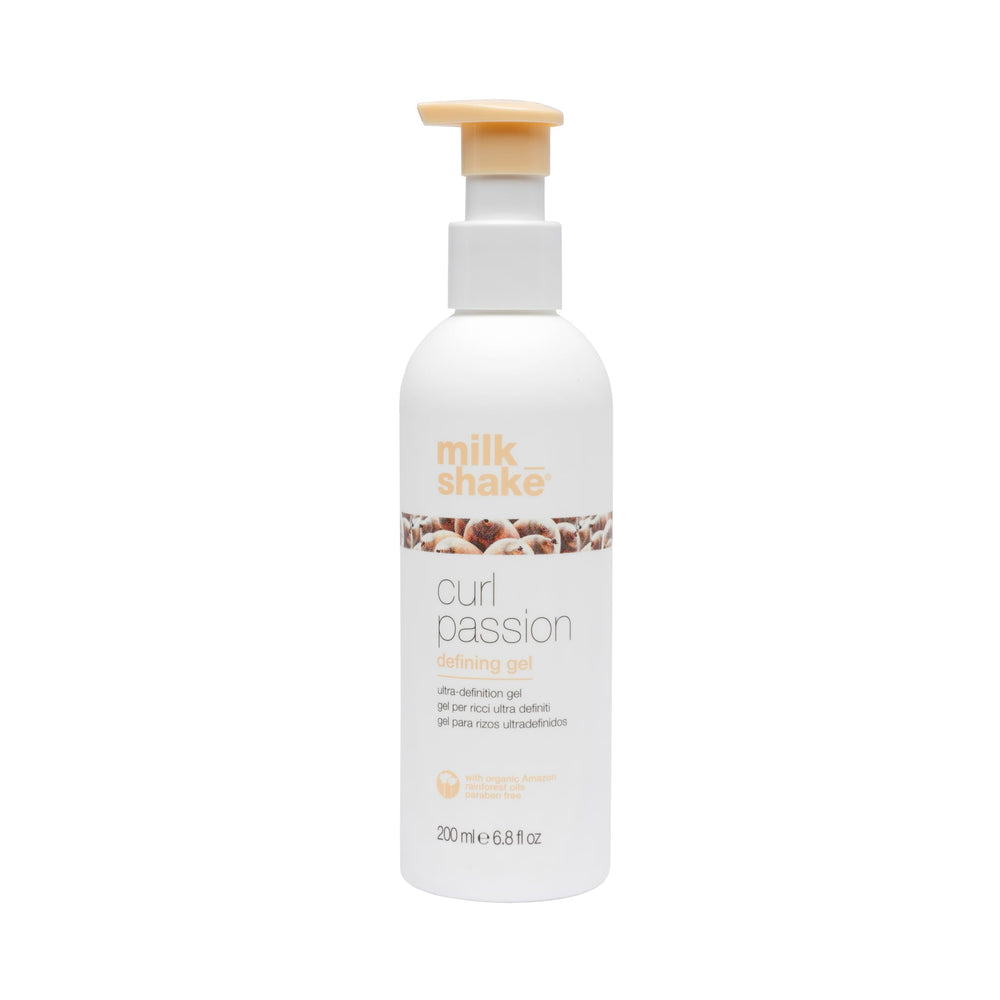 milk_shake Curl Passion Definidor Gel envase para rizos ligeros y definición natural.