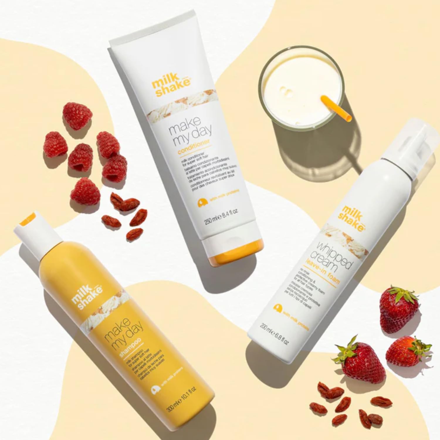milk-shake Make My Day acondicionador, fragancia vainilla suave para una experiencia de salón