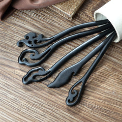 MIMALexin palitos cabello madera negra diseños tradicionales para estilo elegante