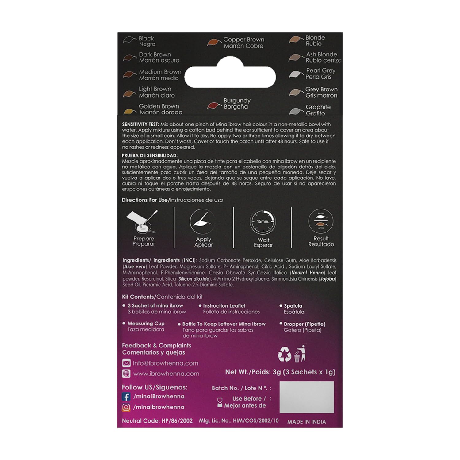 MinaiBrow aplicación puntual para cubrir canas sin irritar.