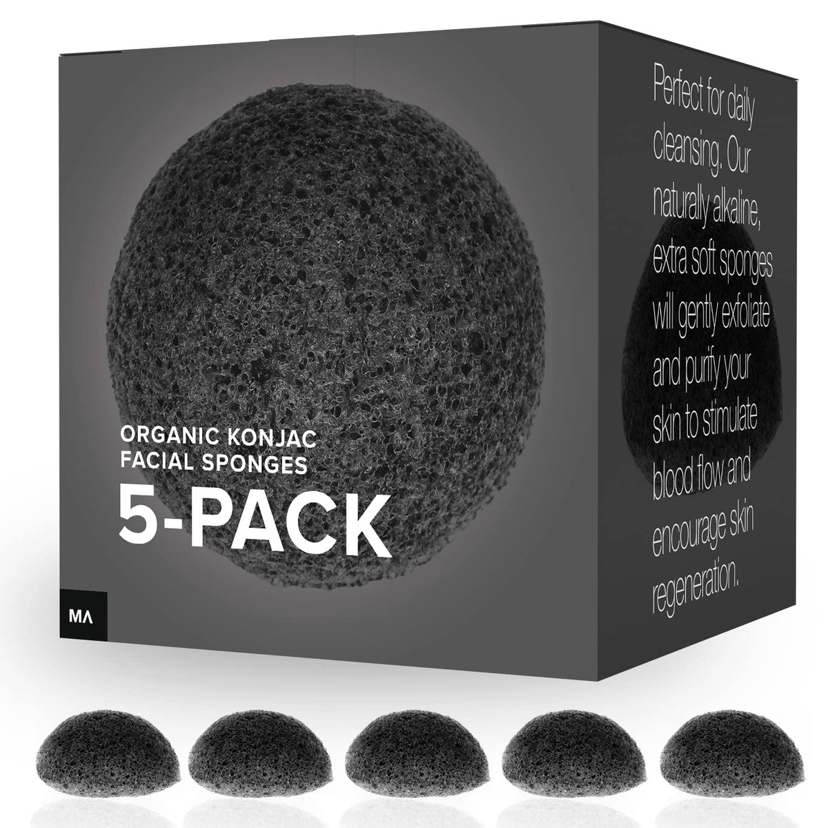 MINAMUL Konjac: conjunto de 5 esponjas para exfoliación suave diaria